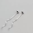 thumbnail image 3 of EOEMY Real 925 Sterling Silver Chain & Bead Drop Stud Earrings Studs Dangle, 3 of 6