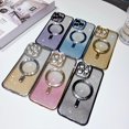 thumbnail image 5 of Compatible with iPhone 13 Pro Max Magnetic Glitter Case,Cute Plating Bling Phone Case Compatible with MagSafe for Women Girls Camera Protector Back Cover for iPhone 13 Pro Max 6.7'' Pink, 5 of 15