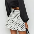 thumbnail image 4 of Fesfesfes Women Skirt High Waist Dot Print Mini Skirt Elasticity Waist A-Line Short Skirt Clothes Sale, 4 of 9