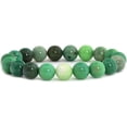 thumbnail image 1 of Angelstones Bracelet Extensible Unisexe en Perles Rondes de 10 mm avec Pierre Précieuse Chrysoprase Verte Naturelle, 1 of 2