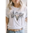 thumbnail image 5 of Longhorn Skull Western Desert Scene Graphic Tee T-Shirt, 5 of 5