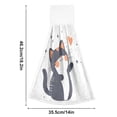thumbnail image 3 of 2pcs Kitchen Hanging Towels Bathroom Hanging Towels Velcro Soft Hand Towel Absorbent Tie Towels for Kitchen Toilet Tea Bar Washcloth Decor Cute Cat with Eyes Closed, 3 of 7