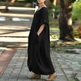 thumbnail image 4 of Vedolay Spring Dresses Women's Embroidery Pearl Button Down Dress V Neck Spaghetti Strap Maxi Dress,Black L, 4 of 5