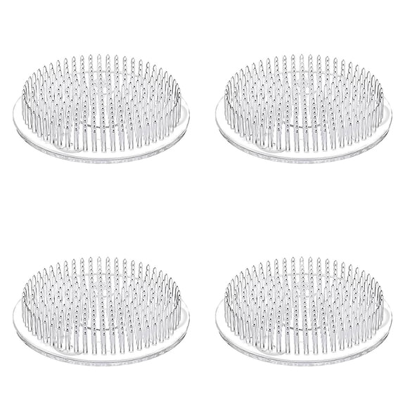 4 Pieces Plastic Flower Frog Clear Flower Pins Floral Frog for Arrangements Vase,Round Floral Arrangement Holder for Flowers Plant Decoration Party Wedding Decor,2.75" Inch
