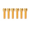 thumbnail image 2 of 6 Pieces Mountain Bike Stem Handlebar Riser Screw MTB Bicycle Stainless Steel Handlebar Riser Mounting Hexagon Bolts Cycling Accessories Gold M5, 2 of 6