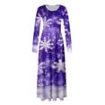 thumbnail image 4 of hotojiny Fashion Dresses for Women Long Sleeve Christmas Printed Maxi Dress Crew Neck Casual Long Dress for Party, 4 of 5