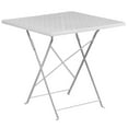 thumbnail image 4 of Flash Furniture Commercial Grade 28" Square White Indoor-Outdoor Steel Folding Patio Table Set with 4 Round Back Chairs, 4 of 5
