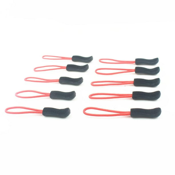 10 piezas de extensión de cremallera, cordón de nailon, pestañas de reparación de cremallera, reemplazo para rojo3 Hugo Fijador de cremallera
