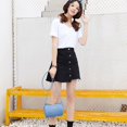 thumbnail image 6 of Portable Retro PU Purse Outdoor Handbag Crossbody Phone Bag Litchi Pattern Women  Shoulder Backpack Korean Style Bag BLACK, 6 of 8