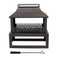 thumbnail image 3 of Sunnydaze Backyard Blaze 29" Rectangle Bronze Finish Steel Outdoor Fireplace with Log Storage, 3 of 22