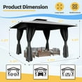 thumbnail image 4 of Erommy 8 ' x 8 ' Outdoor Gazebo,Double Roof Canopy Gazebo with Mosquito Nettings and Privacy Curtains for Deck,Gray, 4 of 9