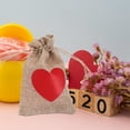 thumbnail image 6 of 6 PCS Heart Burlap Present Bag Gift Bag 14.00X10.00X0.10CM, 6 of 6