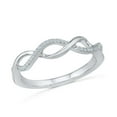 thumbnail image 1 of DGOLD Bague Tourbillon Mode Diamant Rond en Argent Sterling Blanc (0.10 Cttw), 1 of 4