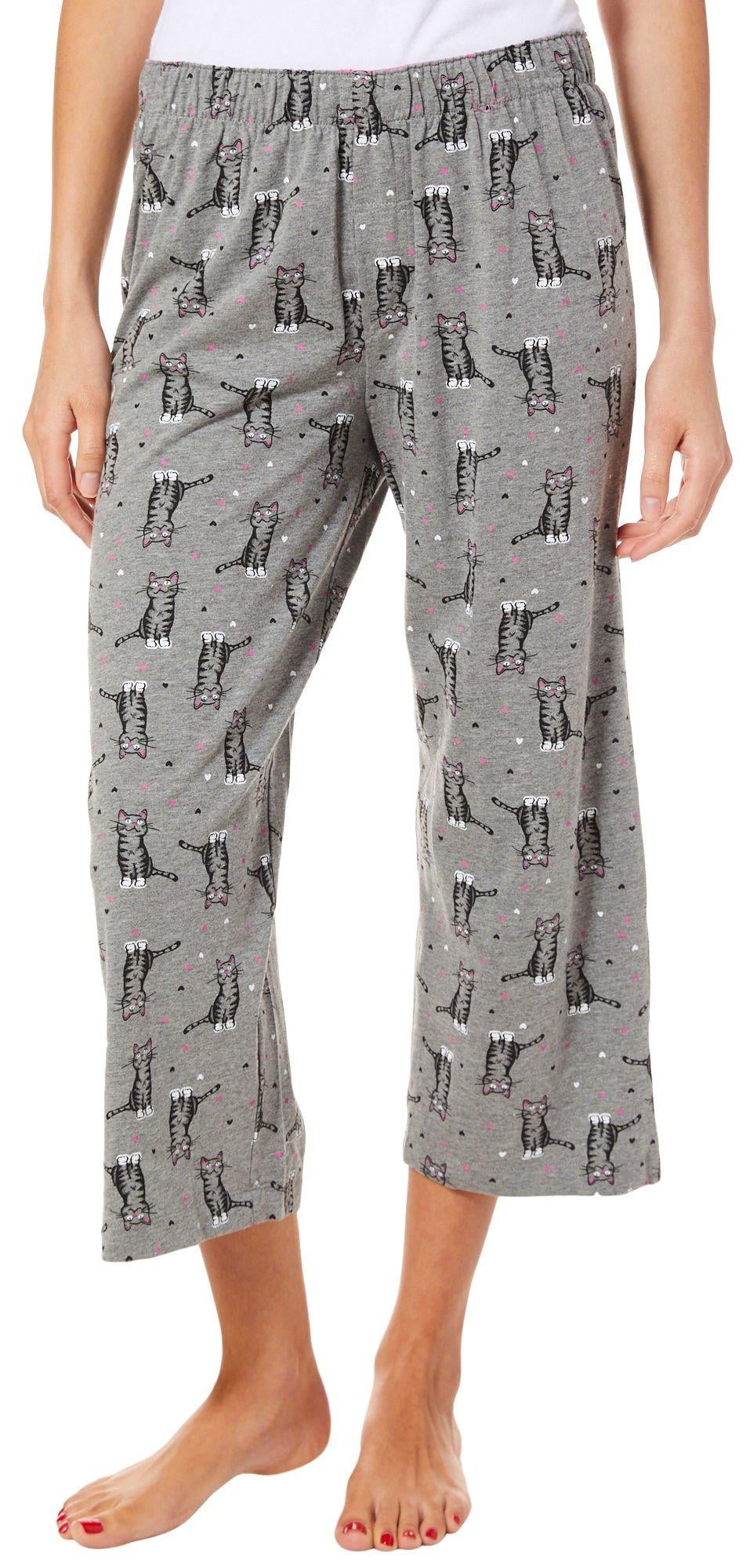 Hue Womens Kitty Print Capri Pajama 