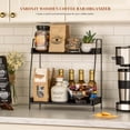 thumbnail image 5 of ANBOXIT Countertop Coffee Station Organizer, 2 Tier Wooden Shelf for Coffee Bar Accessories, Condiment Storage Caddy for Kitchen, Home, Office - Black, 5 of 7