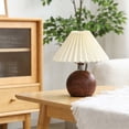 thumbnail image 3 of Brown Ceramic Table Lamp 12.5In Home Decor Compact Size Modern Base Convenient Control Decor for Home Bedroom Nightstand Entryway Console Side Table Mantel Office Desk Indoor Lighting Decors, 3 of 4
