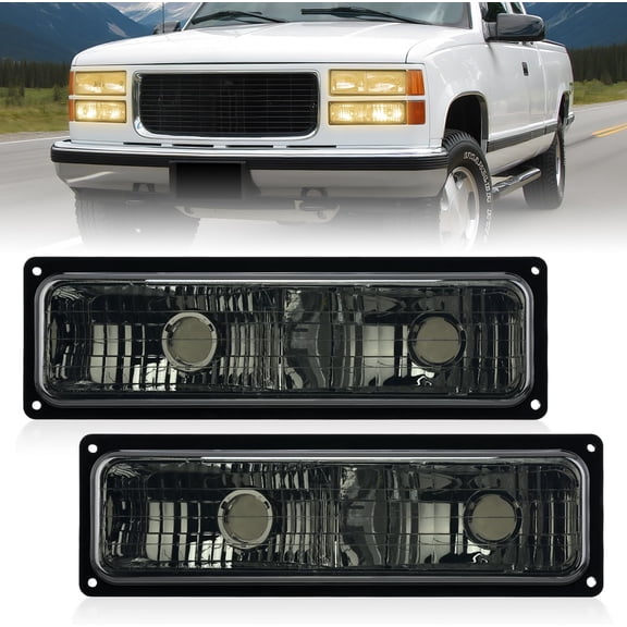 Nilight Parking Turn Signal Light Compatible with 1988 1989 1990 1991 1992 1993 1994 1995 1996 1997 1998 Chevy GMC C10 C/K 1988-1999 Silverado Suburban Sierra Blazer Tahoe Yukon Front Bumper Lights