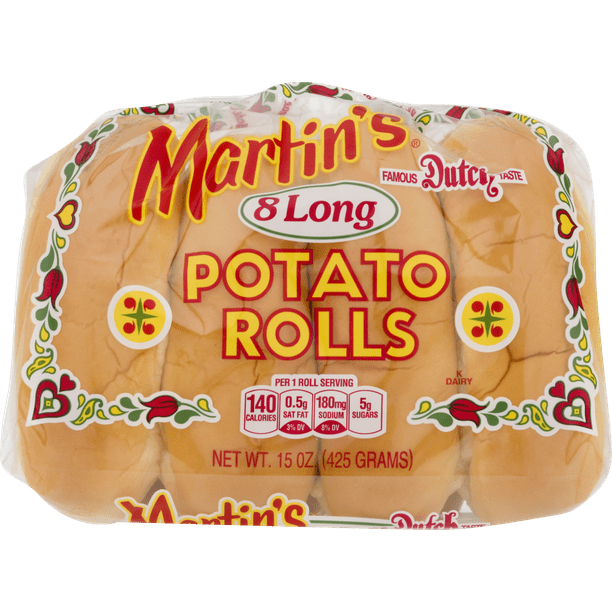 Martin's Famous Pastry Potato Long Rolls, 4Pack