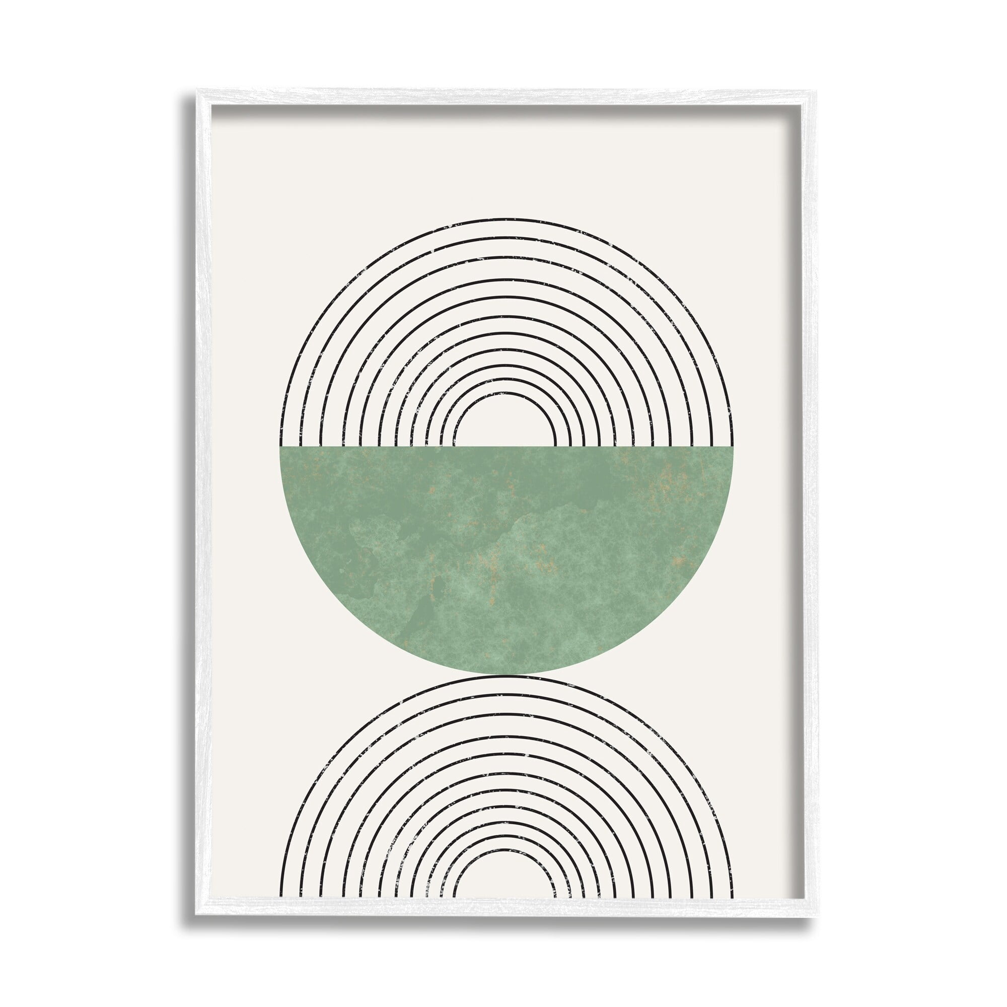 Stupell Industries Abstract Geometric Circular Study Curved Art Deco Graphic Art Framed Art Print Wall Art, 11x14, By Daphne Polselli