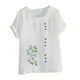 thumbnail image 5 of Túnica de Manga Corta Tops para las Mujeres Océano Pescado Impreso Blusa, Ropa Casual Ver Botón Arriba Camiseta, 5 of 5