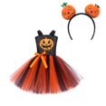 thumbnail image 2 of EnJoCho Toddler Little Girl Halloween Pumpkin Princess Tutu Tulle Dress Sleeveless Par𝗍y Dress Fall Winter Outfit Fashion Celebration Photo Dress, 2 of 9