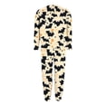 thumbnail image 6 of Xijirk Women Halloween Pajama Set Long Sleeve Boat Neck Top with Jogger Pants Bat Polka Dot Print Loungewear for Sleepwear and Holiday Party,Light Yellow,S, 6 of 7