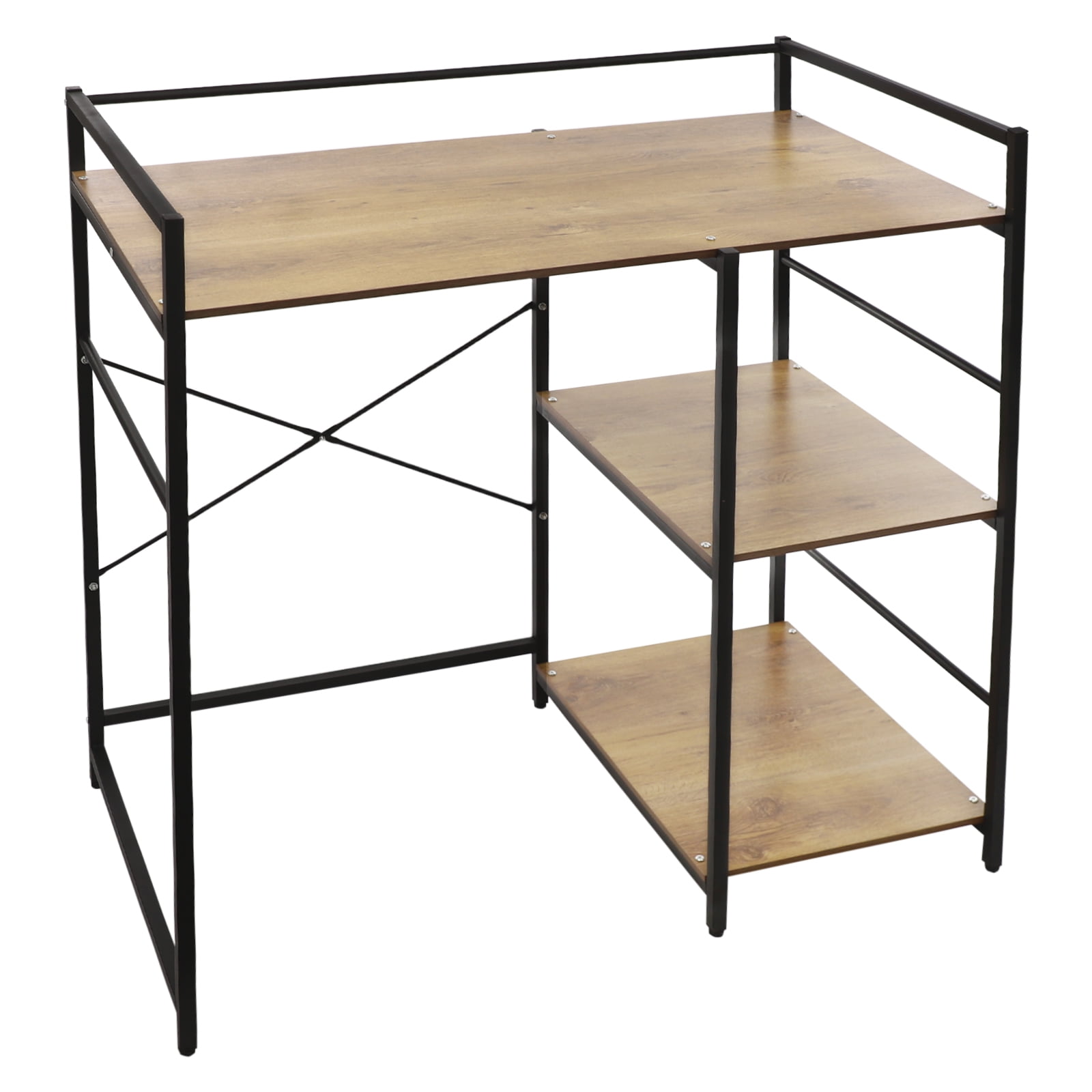 Black-Brown Iron Mdf 110x60x112cm 3-Layer Side Storage Washing Machine Rack Ancient Oak Double-Layer Locker