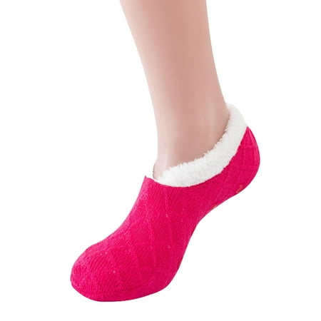 

Socks For Women Winter Solid Color Brushed Thick Plush Warm Home Ski Moon Womens Stockings