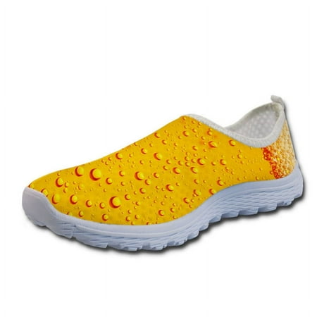 

Summer Funny Woman Flats Penny Loafers Women Casual Shoes Unisex 3D Beer Print Slip On Shoes Mesh Ladies Sneakers Breathable