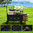 thumbnail image 2 of ANSFIL Folding Wagon with Extended Tailgate, 390LBS Heavy Duty Foldable Utility Wagon Cart for Shopping/Beach/Garden/Camping/Sports, 2 of 10