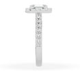 thumbnail image 3 of Unique Moments Lab Grown 2 ct Diamond Engagement Ring Emerald Halo Solitaire 14K White Gold, 3 of 6