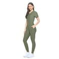 thumbnail image 3 of Natural Uniforms Ultra Stretch Womens Jogger Scrub Set (Olive, Small), 3 of 7