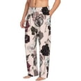 thumbnail image 2 of Xecao Retro Red Black Roses Men's Straight Lounge Pajama Pants: The Ultimate in Comfortable Sleepwear, 2 of 9