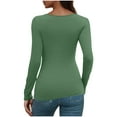 thumbnail image 3 of fatyb Women's Cutout Tops Casual Long Sleeve Slim Ribbed Knit Tees Womens Fashion Going out T Shirts, 3 of 7