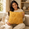 thumbnail image 4 of ShaoXinWan Fall Maple Leaf Throw Pillow Cover, Embossed Cushion Case with Beautifully Detailed Autumn Texture Accent, Fall Decor for Sofa Living Room, 4 of 7