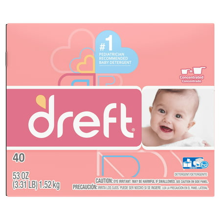 Dreft , Powder Laundry Detergent, 53 Oz 40 loads (Best Baby Detergent For Newborns)