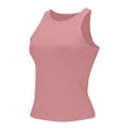 thumbnail image 2 of Pink Tank Top Woman Sleeveless Tank Top Blouse Woman Racerback Slim Top Knit Ribbed Shirt Woman's Blouse Tank Tops, 2 of 5