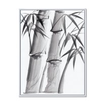 Designart 'Vintage Black and White Bamboo IV' Traditional Framed Canvas Wall Art Print