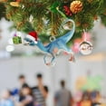 thumbnail image 2 of BNNG Cute Dinosaur Christmas Hangings 1 Pack Car Mirror Flat Pendant Decoration Dwarf Car Ornament Gift Christmas Dinosaur Statue Craft Pendant Car Accessories Decoration, 2 of 6