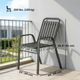 thumbnail image 2 of CoSoTower Stackable Patio Chairs Set of 4, Outdoor Dining Chairs with All Weather Breathable Mesh and Armrests, Grey, 2 of 7