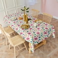 thumbnail image 3 of Lightgreen Daisy Flower Pink Blooms Pattern Rectangle Tablecloth 60"x102",Waterproof Polyester Rectangle Table Cloth, Wipeable Spillproof Polyester Tablecloth for Dining, Camping, Indoor and Outdoor, 3 of 6