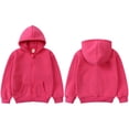thumbnail image 5 of GYRATEDREAM Zip up Hoodie Kids Fleece Hooded Sweatshirts for Boys Girls Toddlers Hooded Full Zipper Jacket Shirt for 2-3Y Rose Red, 5 of 7
