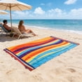 thumbnail image 4 of Oversized Striped Beach Towel, Large Pool Towel for Adults, Quick Dry Travel Towel for Men & Women, Sand-Free Bath Sheet for Vacation, Camping & Sun Lounger, 31.5"×62.99", AKLJWH, 4 of 6
