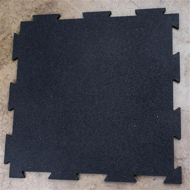 Body Solid RFBST4PB Tapis de Puzzle 4 Pièces avec 19,7 Po Carré et 0,43 Po Épais et 44 ; Noir