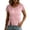 Pink(Womens Tops), variant on GUACER Cotton Linen Short Sleeve Tops for Women Crew Neck Button Detail Side Slit Blouses for Casual Summer