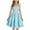 Blue, variant on 10-11 Years Girls’ Summer Square Neck Elastic Ruched Straps Swiss Dot Princess Party A-Line Maxi Cotton Dress 8-14 Years