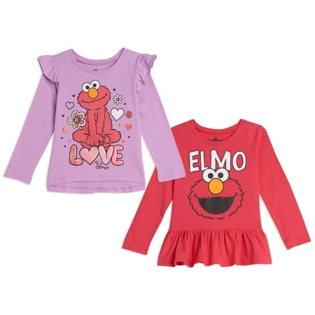 

Sesame Street Elmo Toddler Girls 2 Pack T-Shirts Multicolored 4T