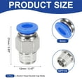 thumbnail image 2 of 5 Pcs NPT Push to Connect Air Fittings, Male Straight 6mm Tube OD x 1/8" NPT Thread Air Quick Connector, Blue, 2 of 7