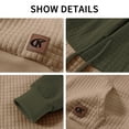 thumbnail image 5 of Tyhengta Men's Hoodies Pullover Plaid Jacquard Hoodie Long Sleeve Casual Drawstring Sweatshirts with Pocket Khaki/Armygreen M, 5 of 9