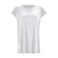 thumbnail image 4 of Summer Tops for Women Summer Tops Womens Athletic Clothes Womens Long Sleeve Compression Shirt Long Sleeve Fitted Tee Tech Apparel Was Out Stripes Tee Women Neck for White L, 4 of 4